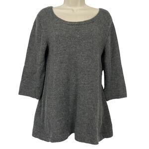 Chiri Baby Alpaca Sweater Tunic Womens Medium Gray Wool Neutral Luxury Minimal